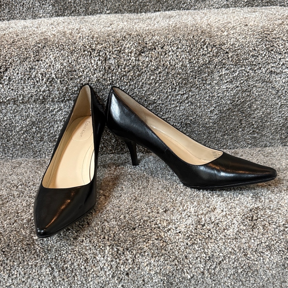 Calvin Klein Black Leather Heels